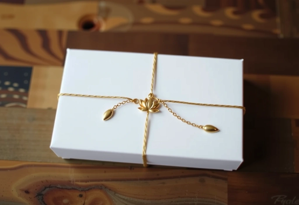 Beautifully wrapped gift box with a yoga theme